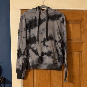 Black and Gray Tie-Dye Hoodie